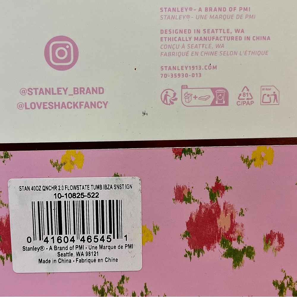 Stanley & Love Shack Fancy Colab NWT SS Tumbler/straw/topper/dust bag/Gift Boxed - Picture 8 of 11